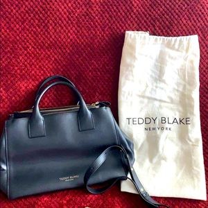 TeddyBlake handbag black exterior and red interior